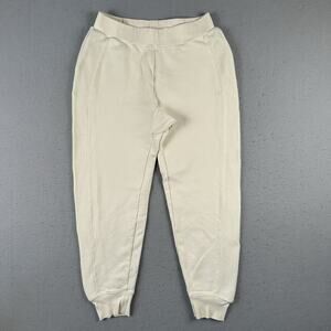 Helmut Lang Jogger Sweatpants Women’s Medium Ivory Cotton Knit Combo L02HW201